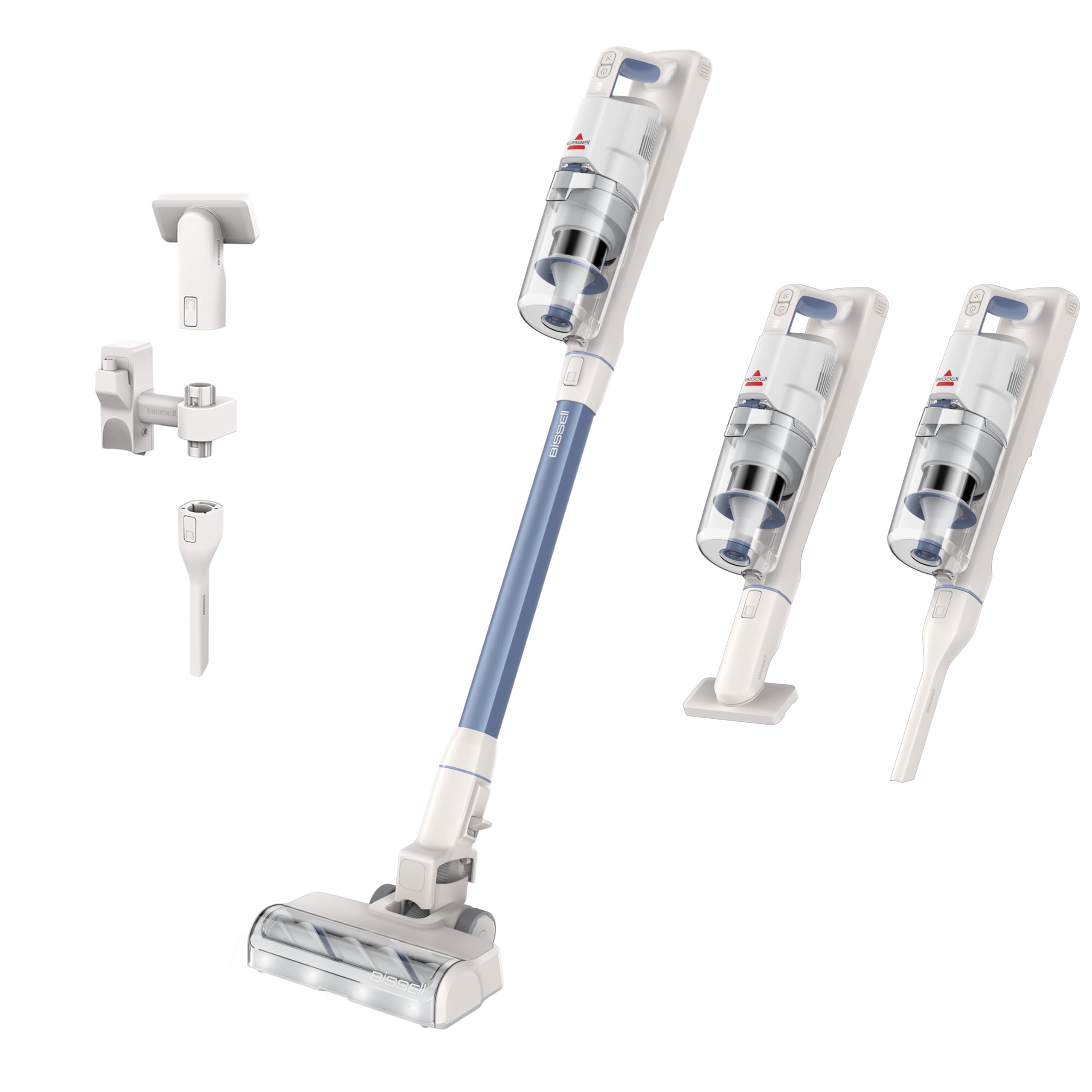 Bissell PowerClean DualBrush 280W Self-Standing Cordless Vacuum, DualBrush & AutoAdapt Tech, Self-Cleaning Brush Roll, Strong Suction, Removeable Battery, Upholstery Tool & Bright Headlights, 4196K