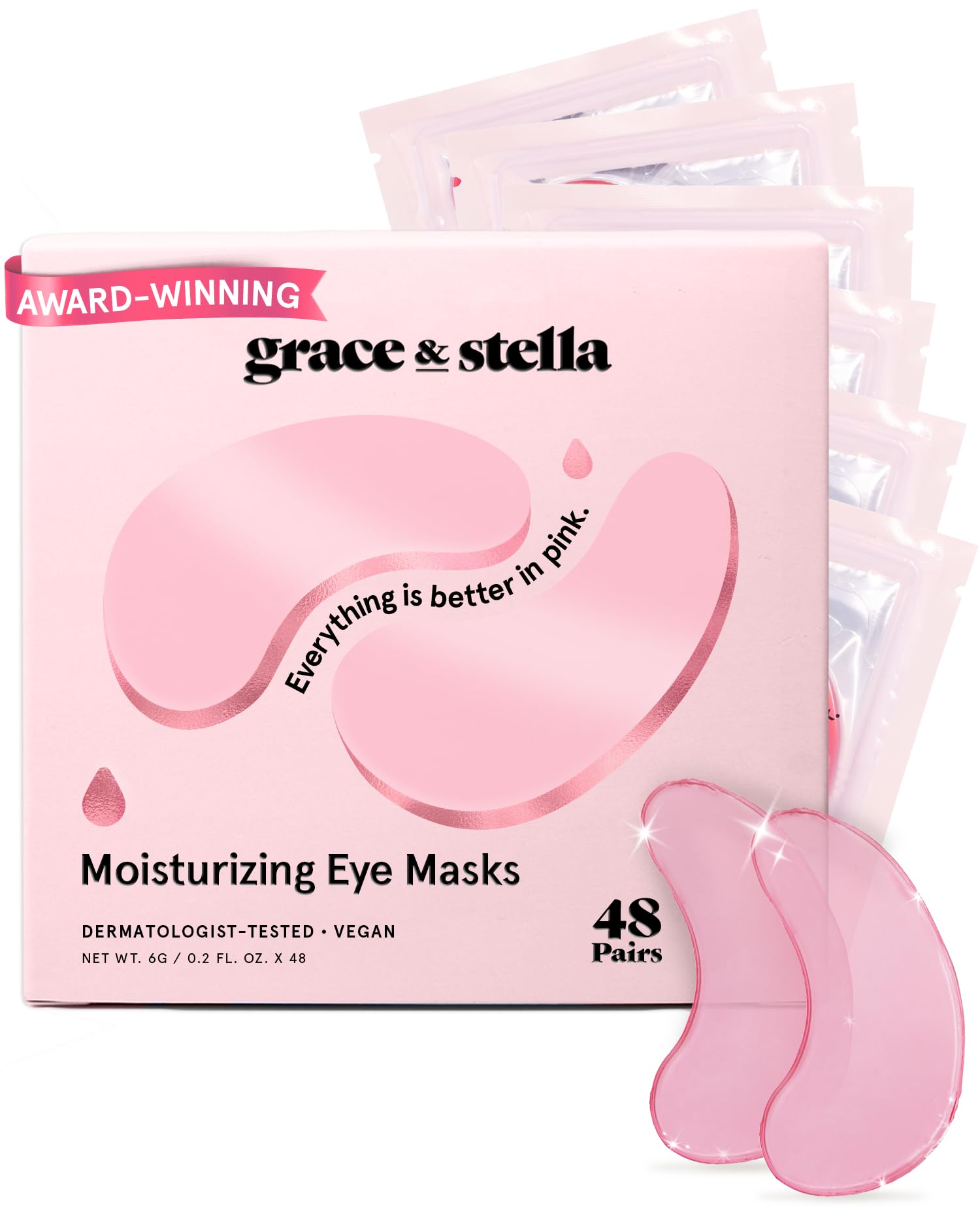 grace & stella Award Winning Under Eye Mask - Birthday Gifts for Women - Gel Eye Patches for Dark Circles, Puffy Eyes, Undereye Bags - Gifts for Mom - Vegan Self Care (24 Pairs, Gold)