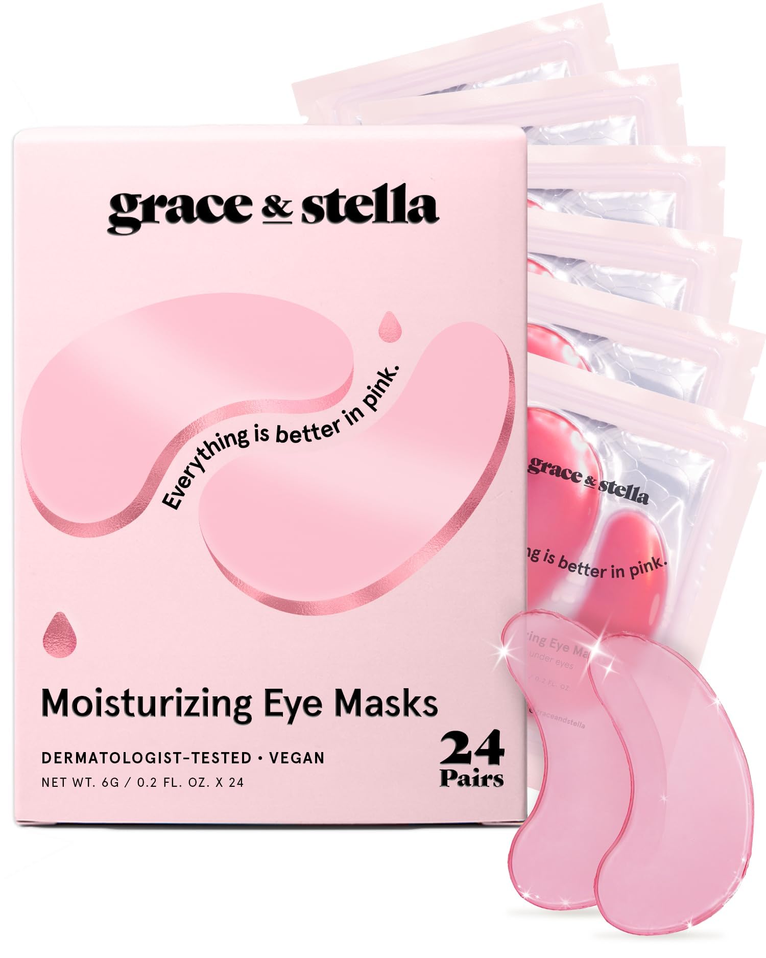 grace & stella Award Winning Under Eye Mask - Birthday Gifts for Women - Gel Eye Patches for Dark Circles, Puffy Eyes, Undereye Bags - Gifts for Mom - Vegan Self Care (24 Pairs, Gold)
