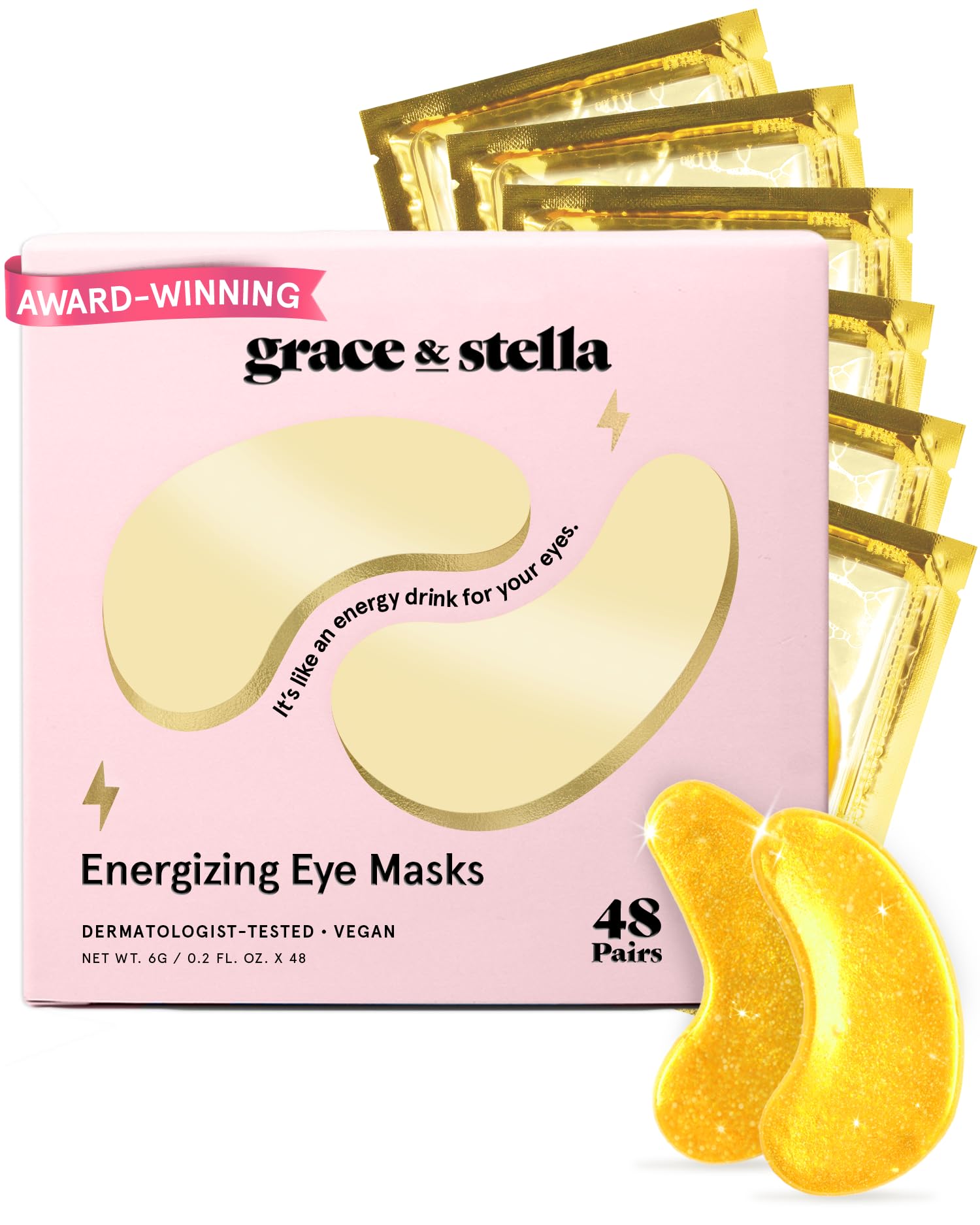 grace & stella Award Winning Under Eye Mask - Birthday Gifts for Women - Gel Eye Patches for Dark Circles, Puffy Eyes, Undereye Bags - Gifts for Mom - Vegan Self Care (24 Pairs, Gold)