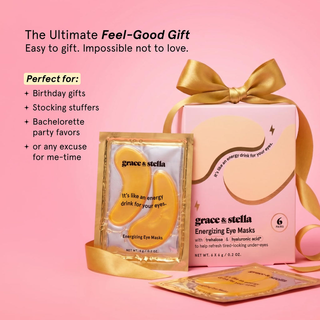 grace & stella Award Winning Under Eye Mask - Birthday Gifts for Women - Gel Eye Patches for Dark Circles, Puffy Eyes, Undereye Bags - Gifts for Mom - Vegan Self Care (24 Pairs, Gold)
