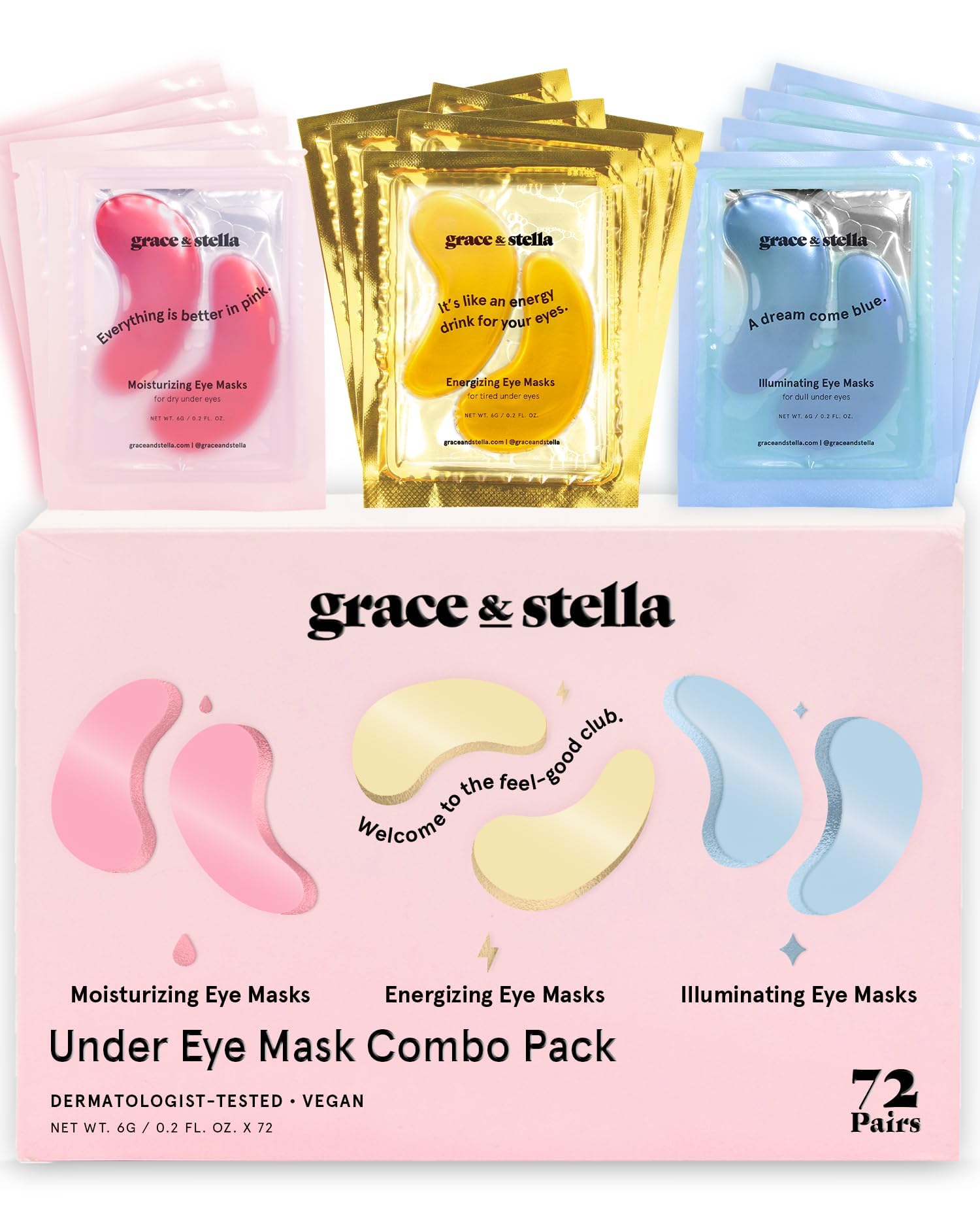 grace & stella Award Winning Under Eye Mask - Birthday Gifts for Women - Gel Eye Patches for Dark Circles, Puffy Eyes, Undereye Bags - Gifts for Mom - Vegan Self Care (24 Pairs, Gold)