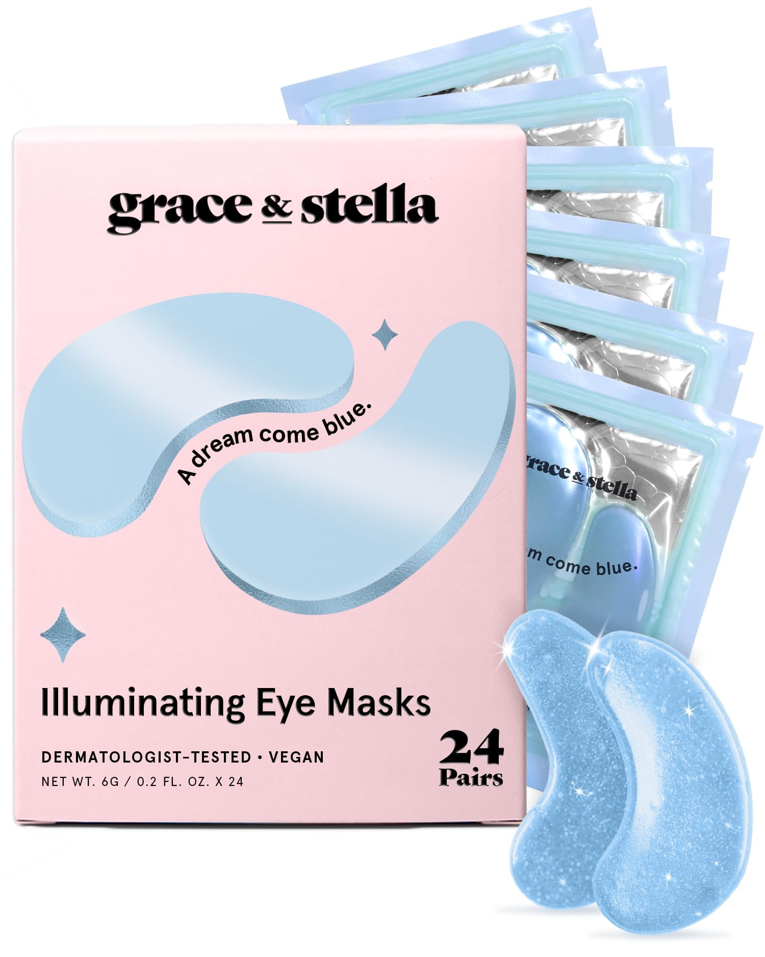 grace & stella Award Winning Under Eye Mask - Birthday Gifts for Women - Gel Eye Patches for Dark Circles, Puffy Eyes, Undereye Bags - Gifts for Mom - Vegan Self Care (24 Pairs, Gold)