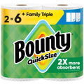 Bounty Paper Towels Quick Size, White, 16 Family Rolls = 40 Regular Rolls