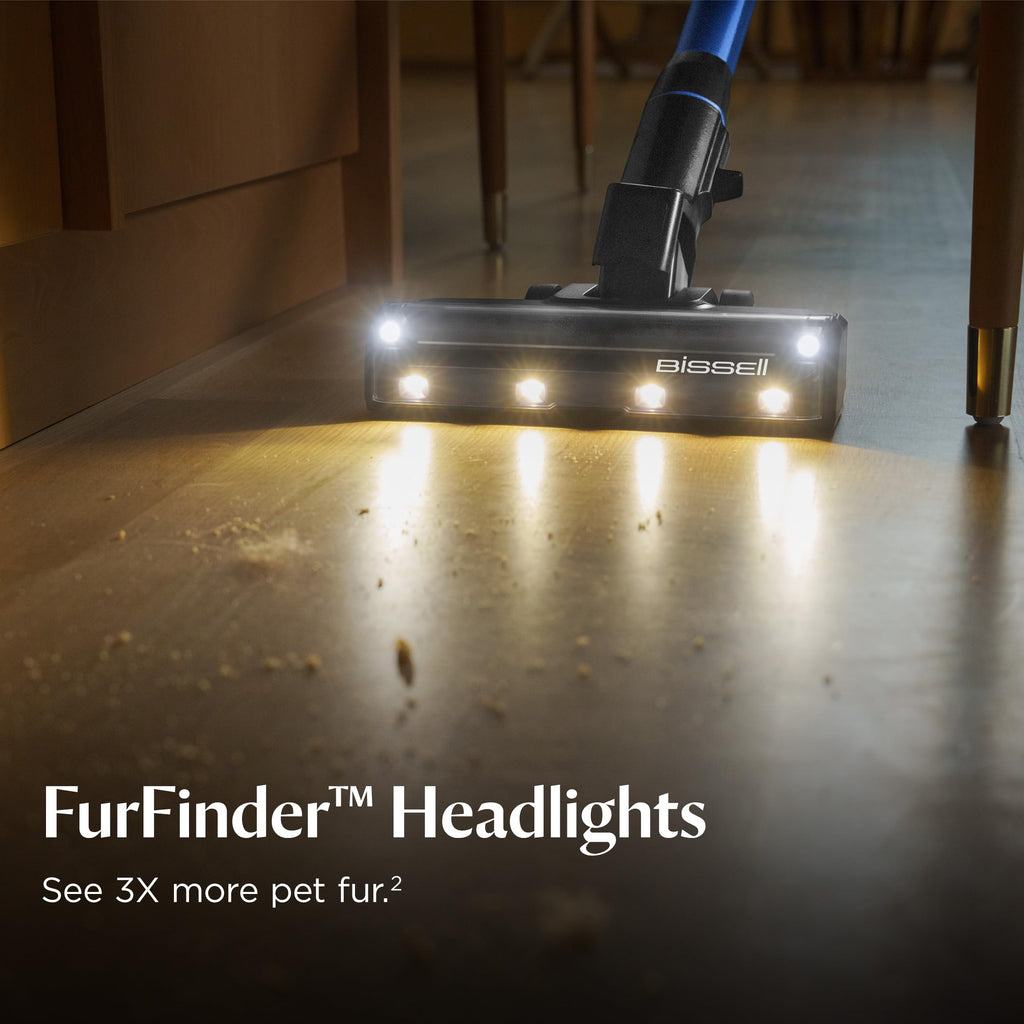Bissell PowerClean DualBrush 280W Self-Standing Cordless Vacuum, DualBrush & AutoAdapt Tech, Self-Cleaning Brush Roll, Strong Suction, Removeable Battery, Upholstery Tool & Bright Headlights, 4196K