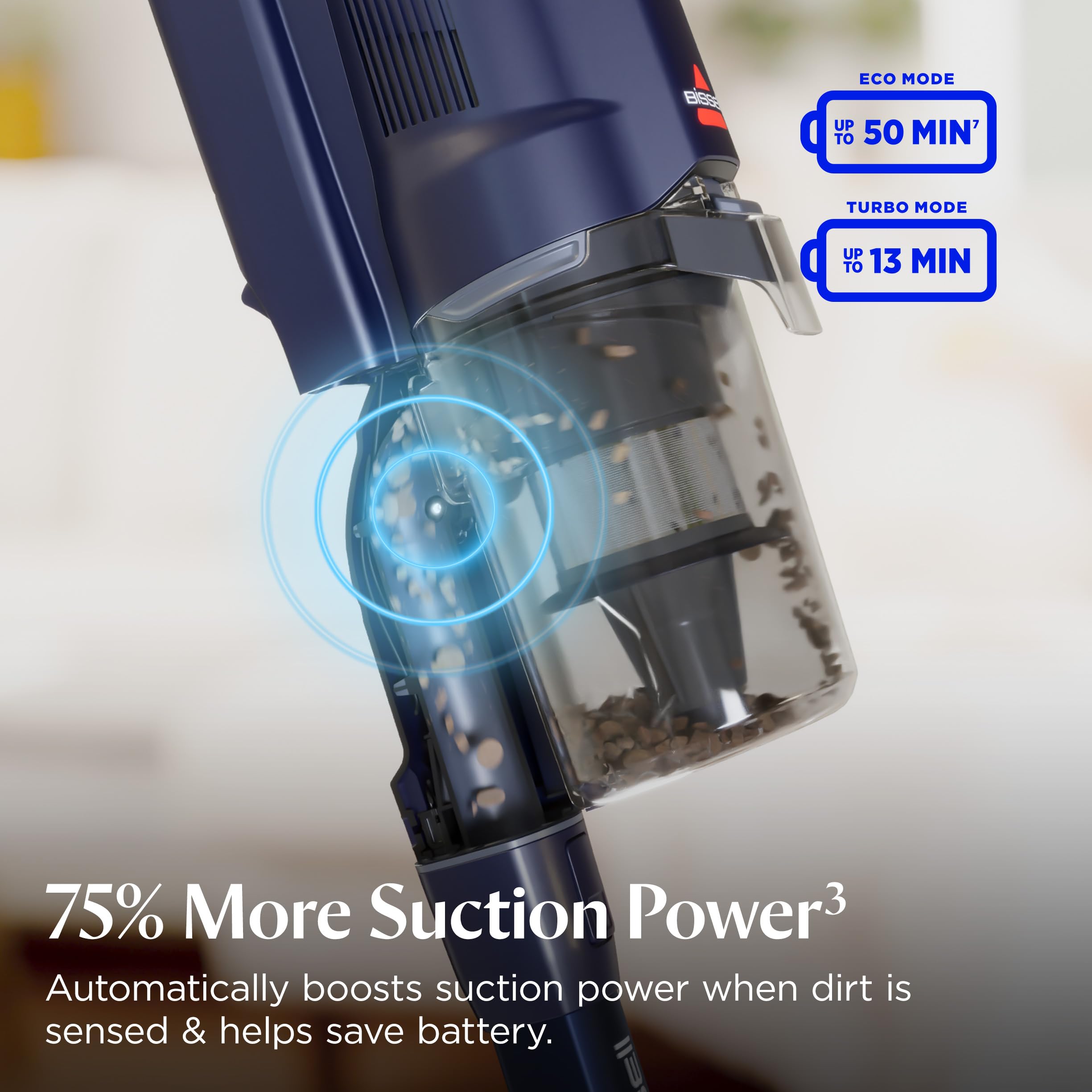 Bissell PowerClean DualBrush 280W Self-Standing Cordless Vacuum, DualBrush & AutoAdapt Tech, Self-Cleaning Brush Roll, Strong Suction, Removeable Battery, Upholstery Tool & Bright Headlights, 4196K