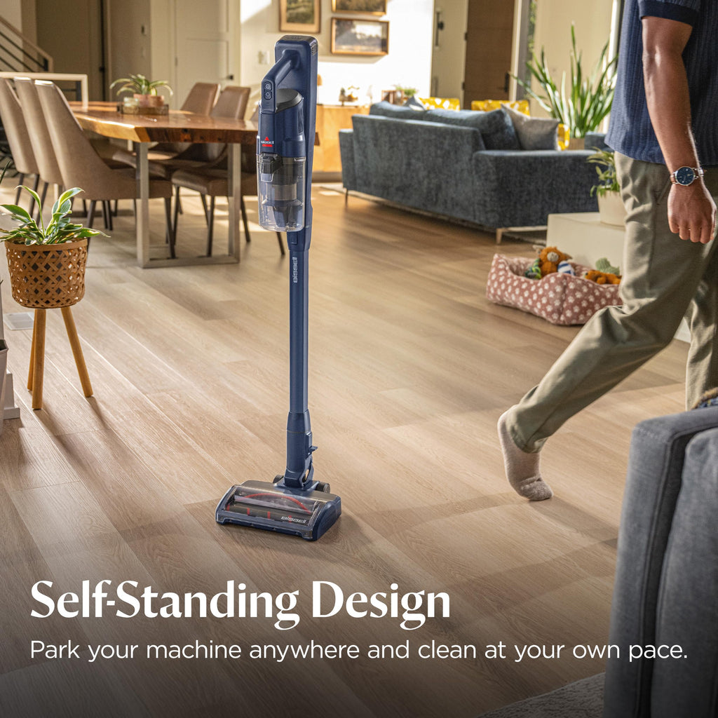 Bissell PowerClean DualBrush 280W Self-Standing Cordless Vacuum, DualBrush & AutoAdapt Tech, Self-Cleaning Brush Roll, Strong Suction, Removeable Battery, Upholstery Tool & Bright Headlights, 4196K