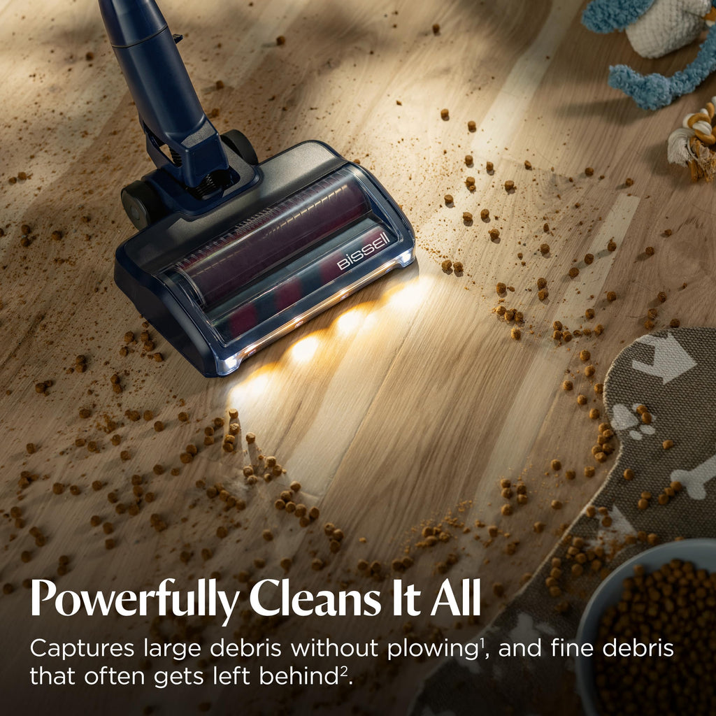 Bissell PowerClean DualBrush 280W Self-Standing Cordless Vacuum, DualBrush & AutoAdapt Tech, Self-Cleaning Brush Roll, Strong Suction, Removeable Battery, Upholstery Tool & Bright Headlights, 4196K