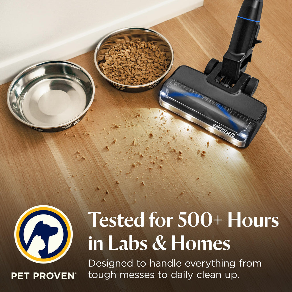 Bissell PowerClean DualBrush 280W Self-Standing Cordless Vacuum, DualBrush & AutoAdapt Tech, Self-Cleaning Brush Roll, Strong Suction, Removeable Battery, Upholstery Tool & Bright Headlights, 4196K