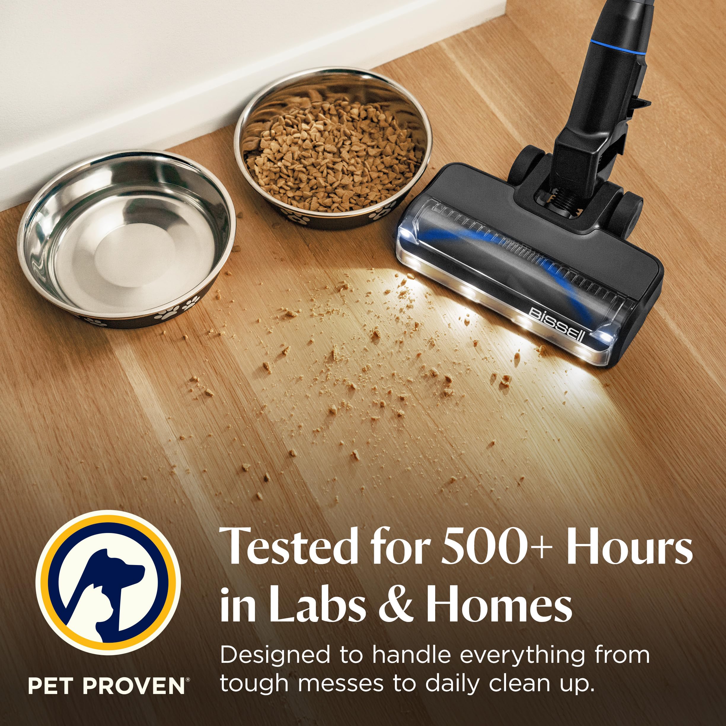 Bissell PowerClean DualBrush 280W Self-Standing Cordless Vacuum, DualBrush & AutoAdapt Tech, Self-Cleaning Brush Roll, Strong Suction, Removeable Battery, Upholstery Tool & Bright Headlights, 4196K